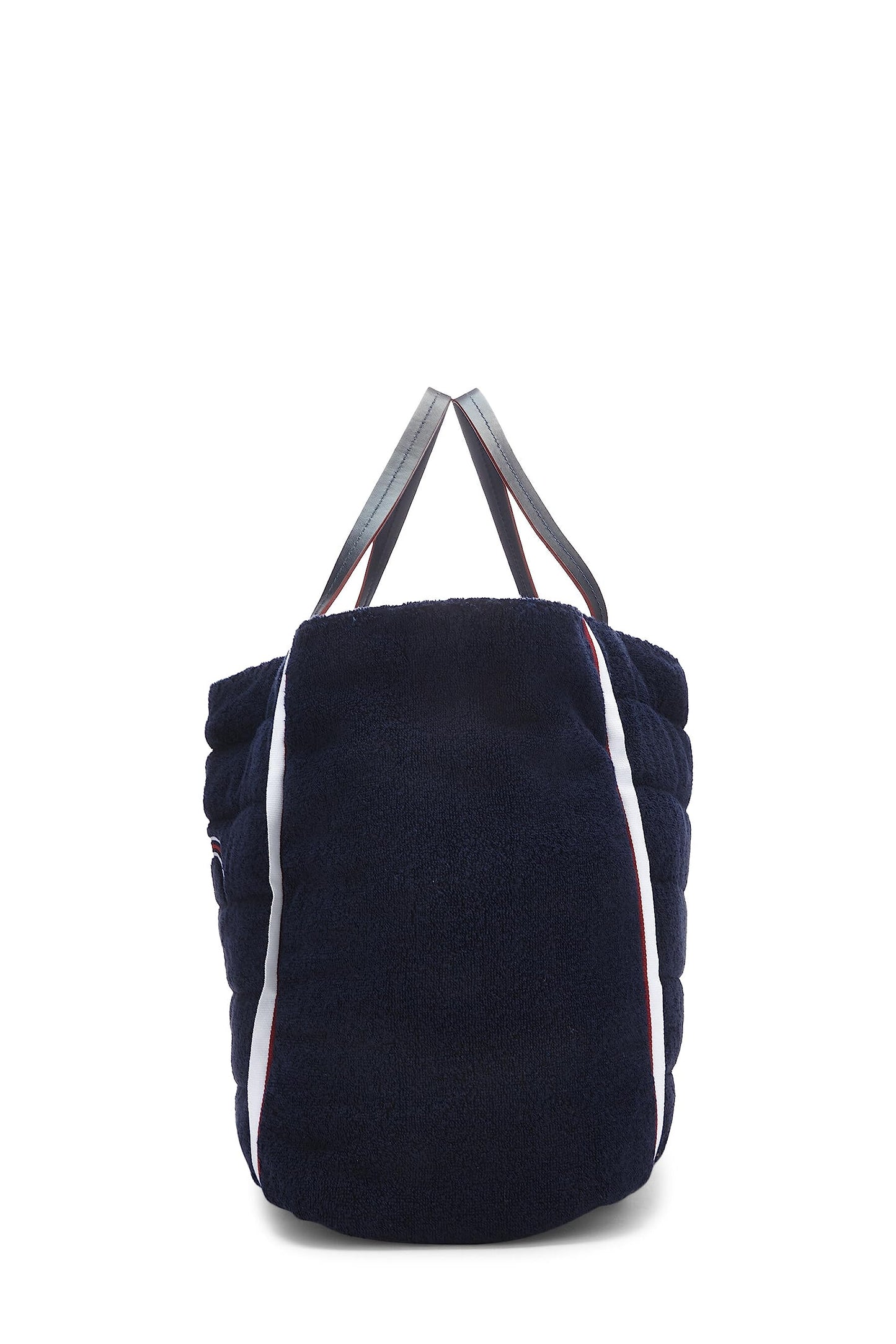 Chanel,  Navy Terry Cloth & Silver Nylon Reversible Airlines Tote Large, Silver