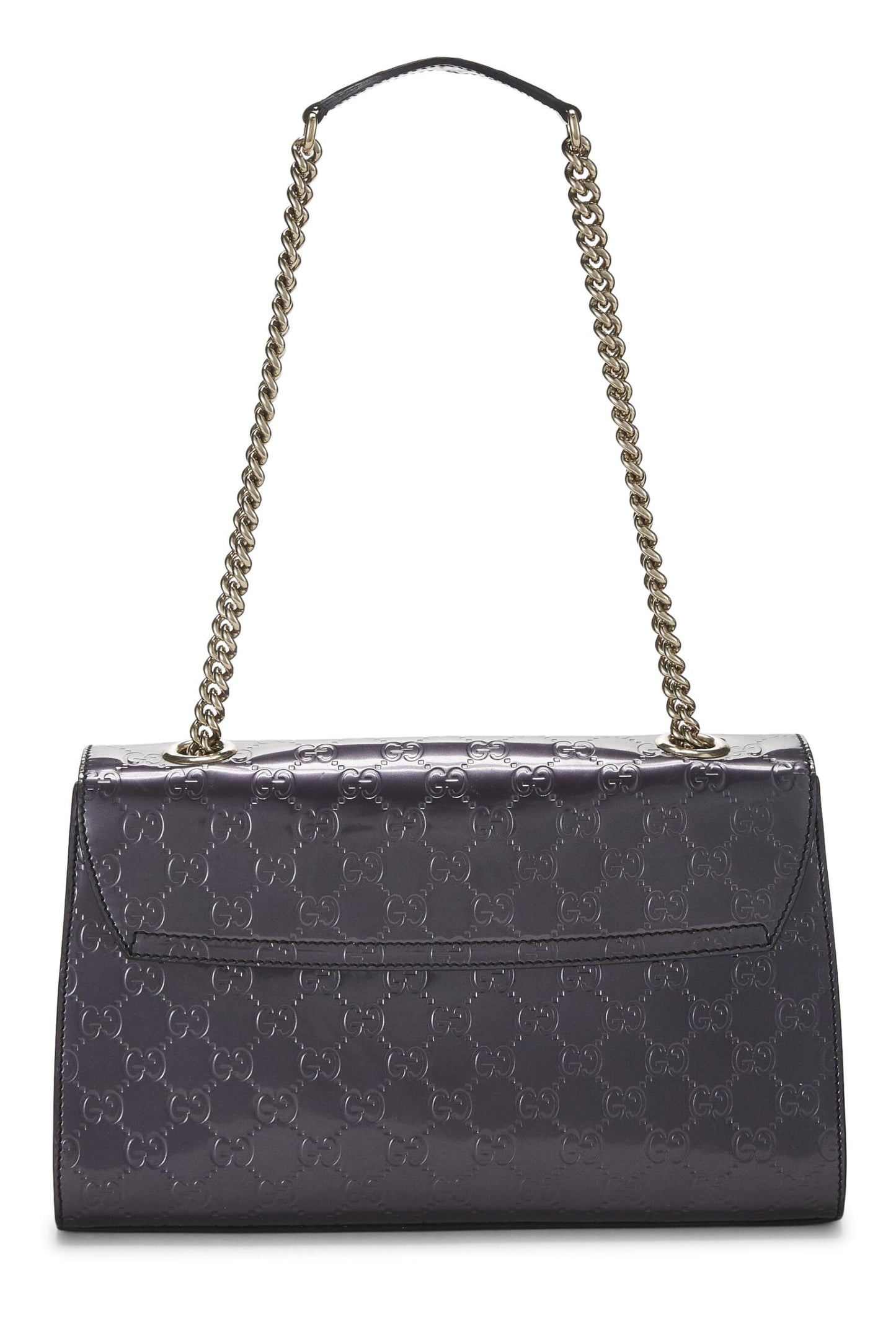 Gucci, Purple Guccissima Patent Leather Emily Chain Shoulder Bag, Purple