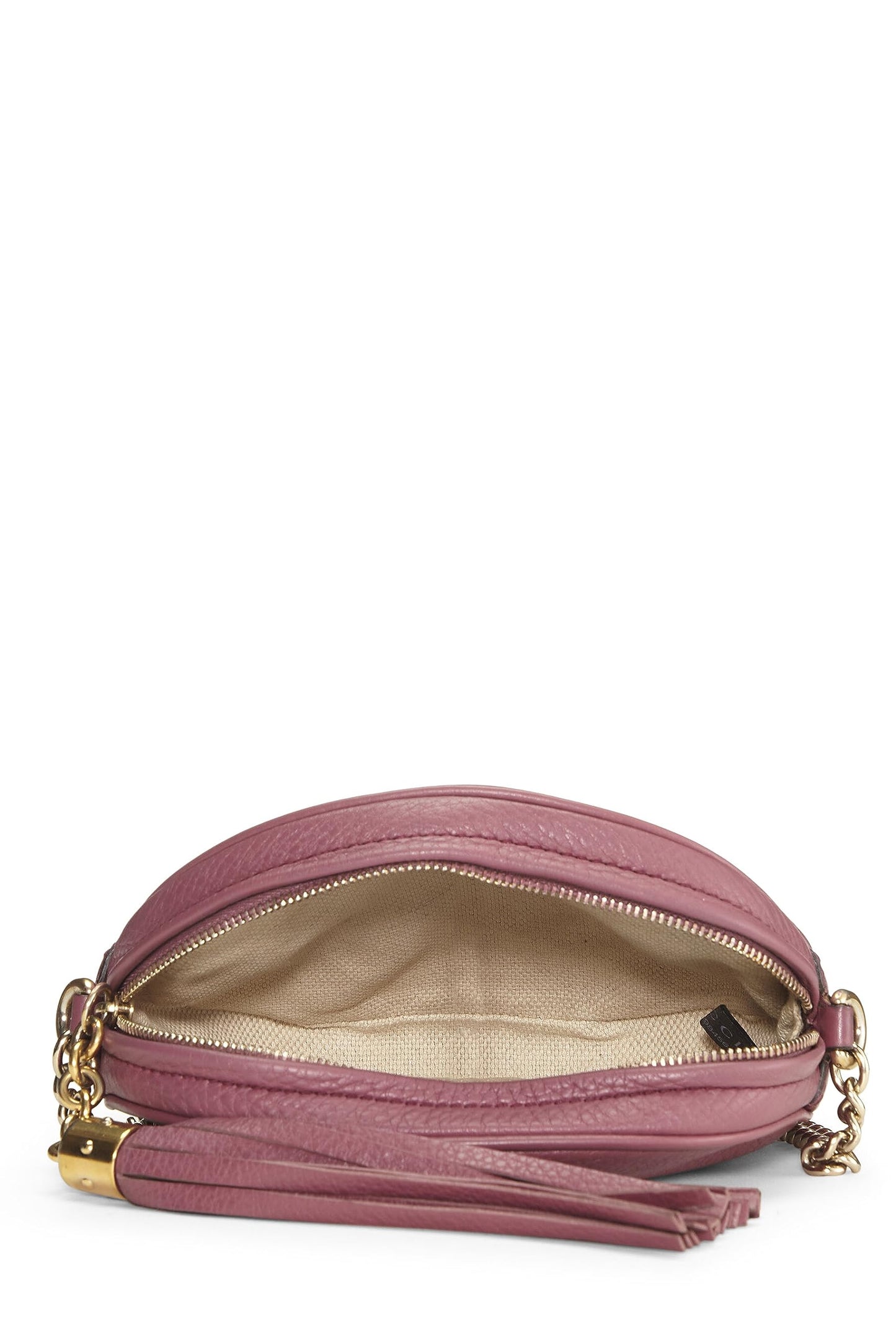 Gucci, Purple Leather Soho Round Chain Crossbody Mini, Purple