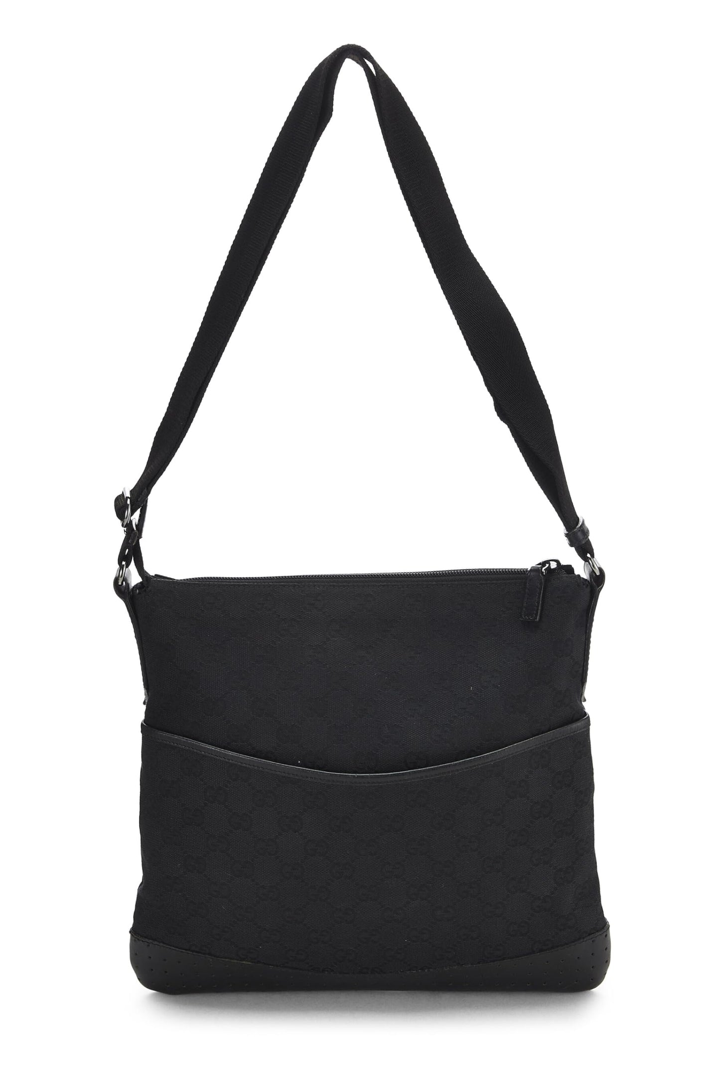 Gucci, Black Canvas Pocket Messenger, Black