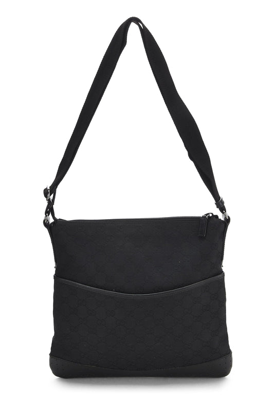 Gucci, Black Canvas Pocket Messenger, Black