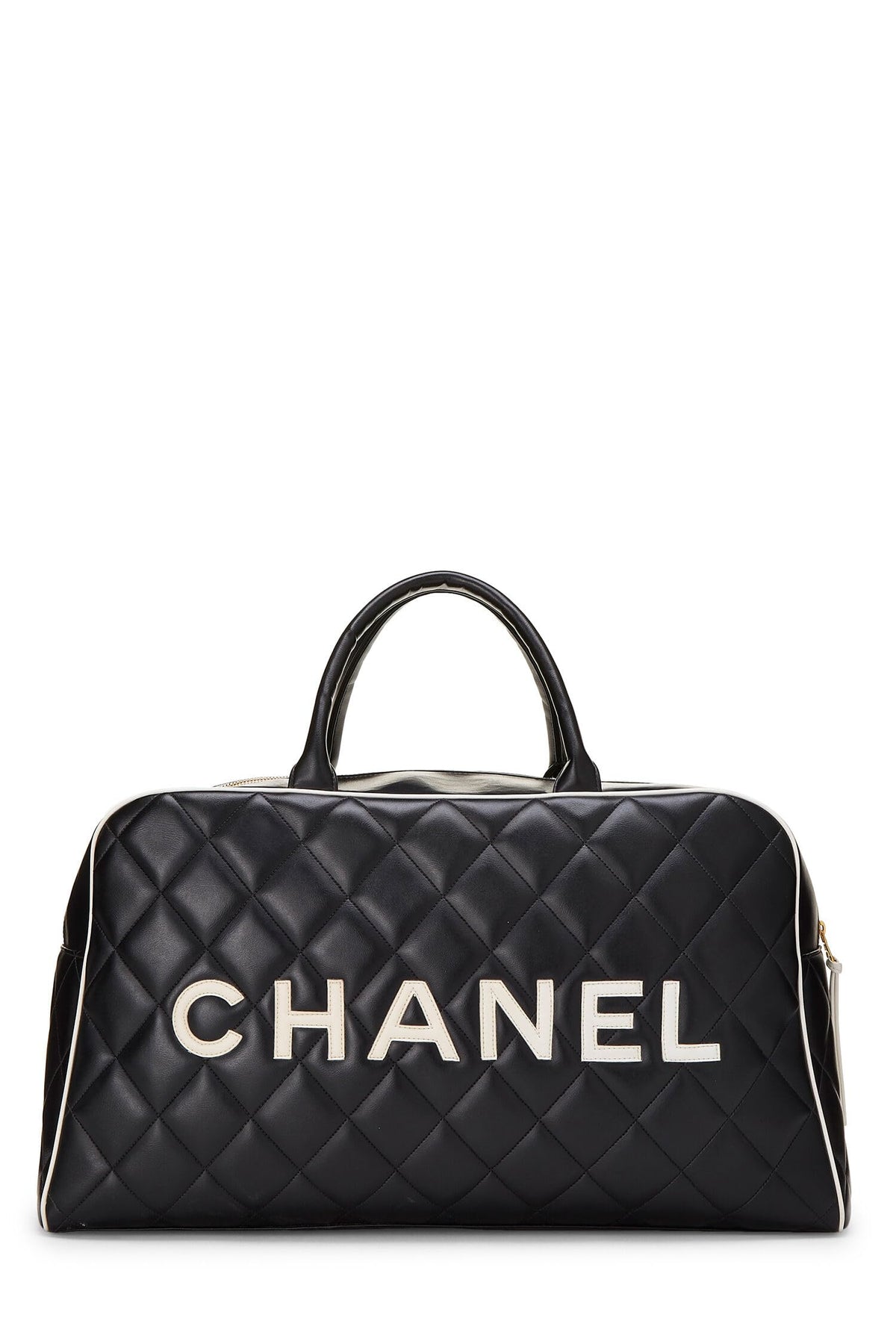 Chanel,  Black Quilted Calfskin Bowler Large, Black