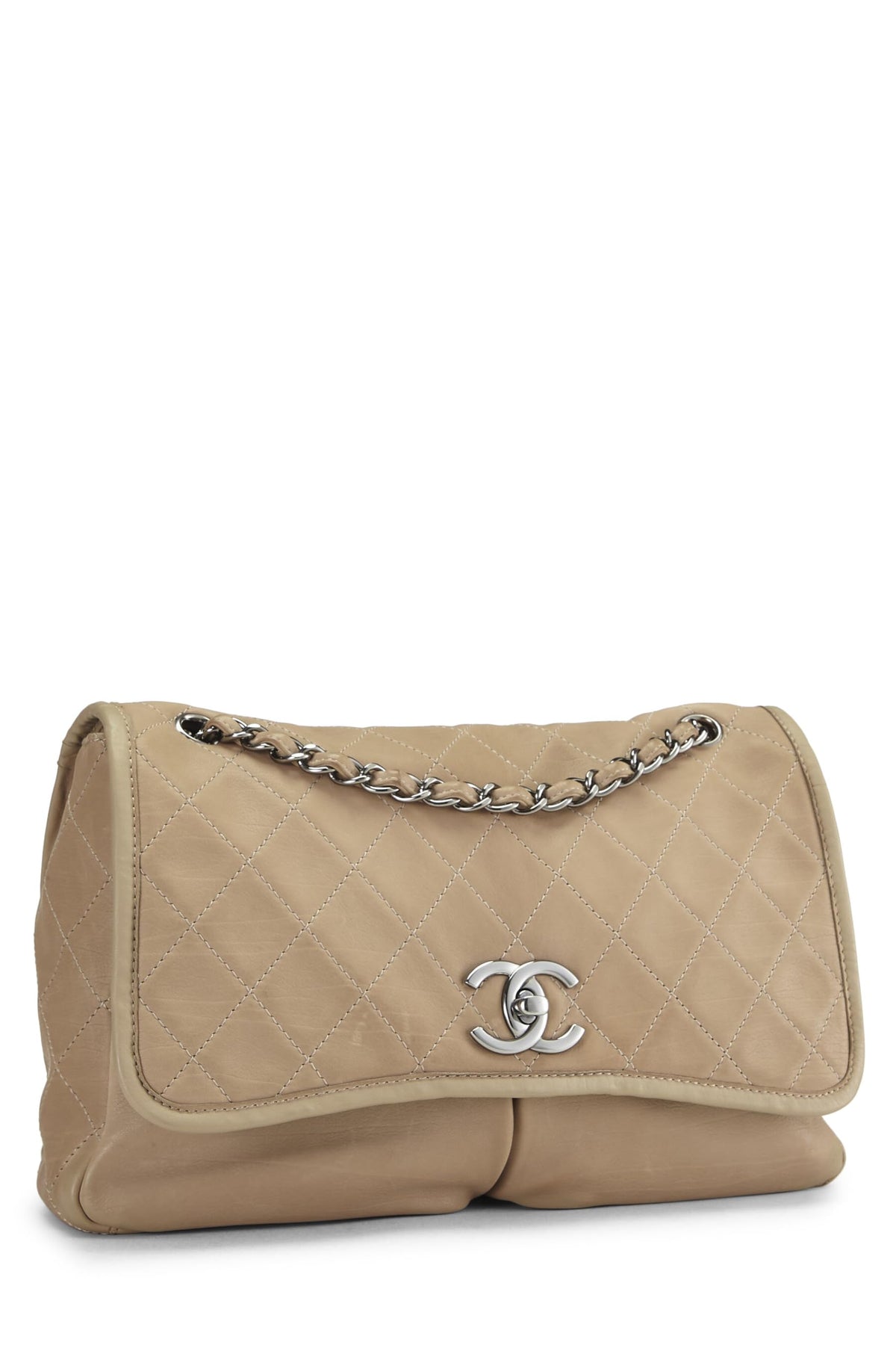 Chanel,  Beige Quilted Lambskin Natural Beauty Flap Bag Large, Beige