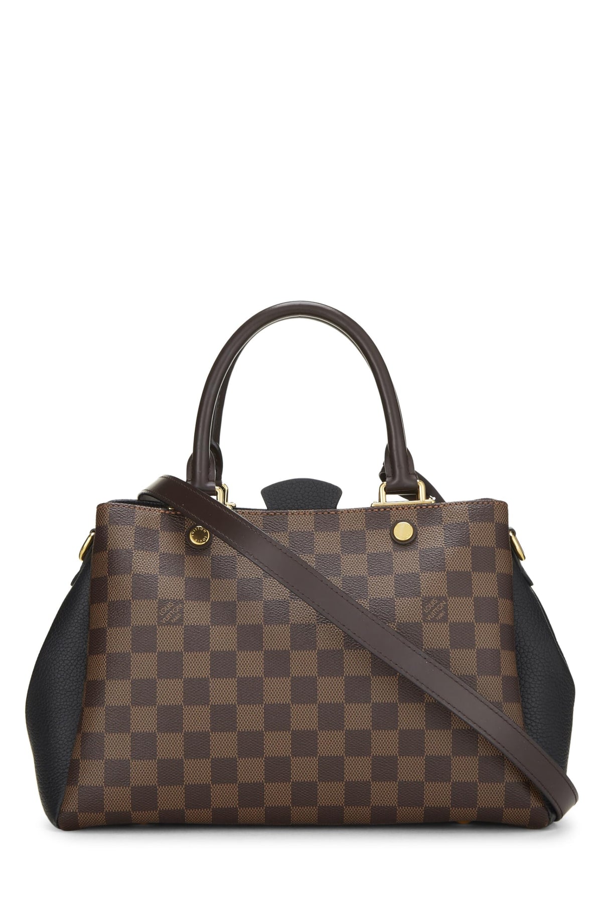 Louis Vuitton,  Damier Ebene Canvas & Black Leather Brittany, Black