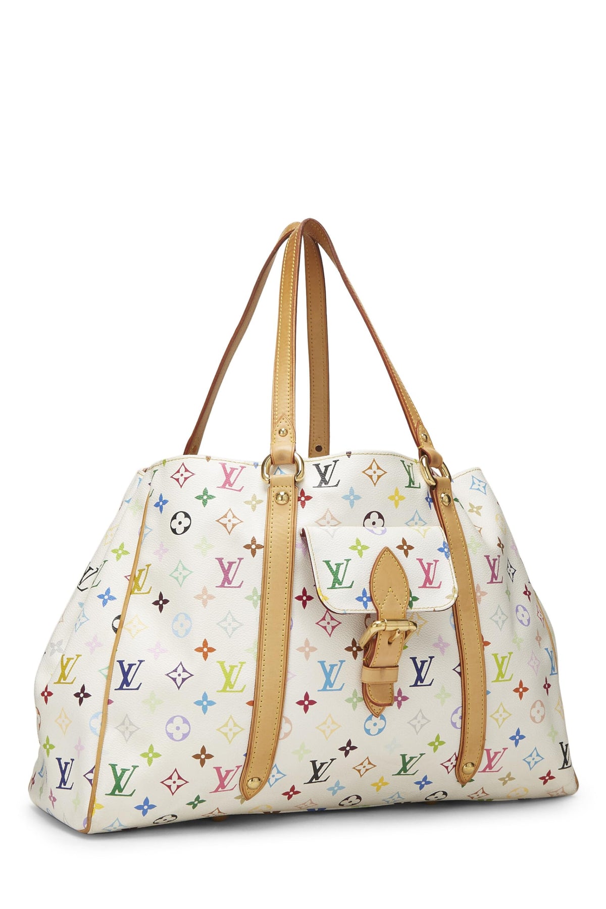 Louis Vuitton,  Takashi Murakami x Louis Vuitton White Monogram Multicolore Aurelia GM, White