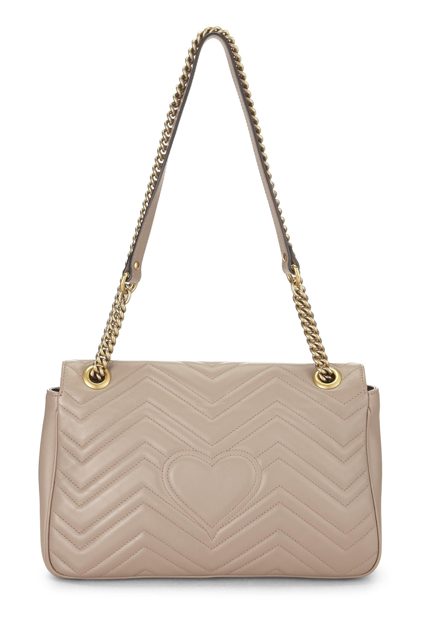 Gucci, Beige Leather GG Marmont Shoulder Bag, Beige