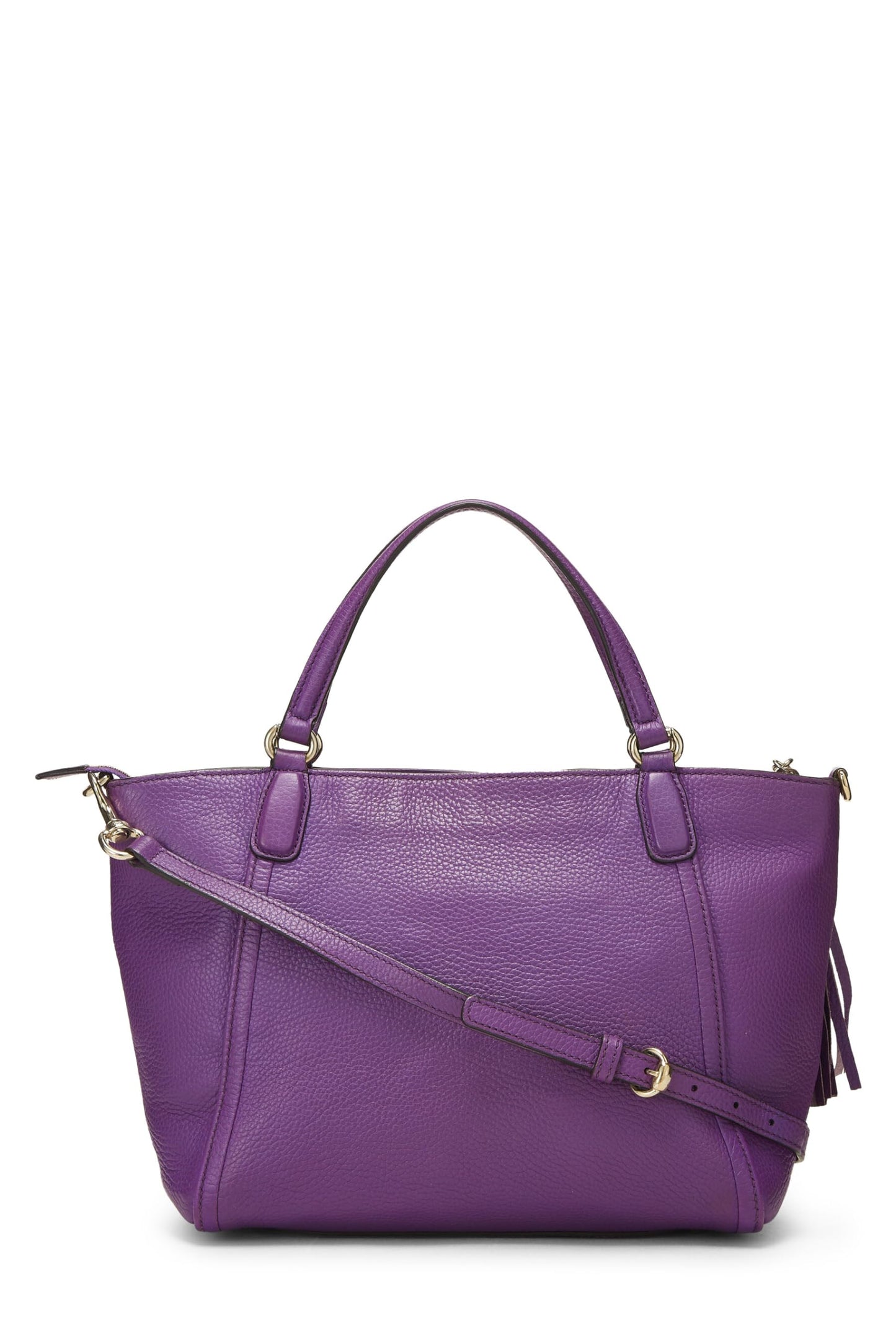 Gucci, Purple Grained Leather Soho Top Handle Bag, Purple