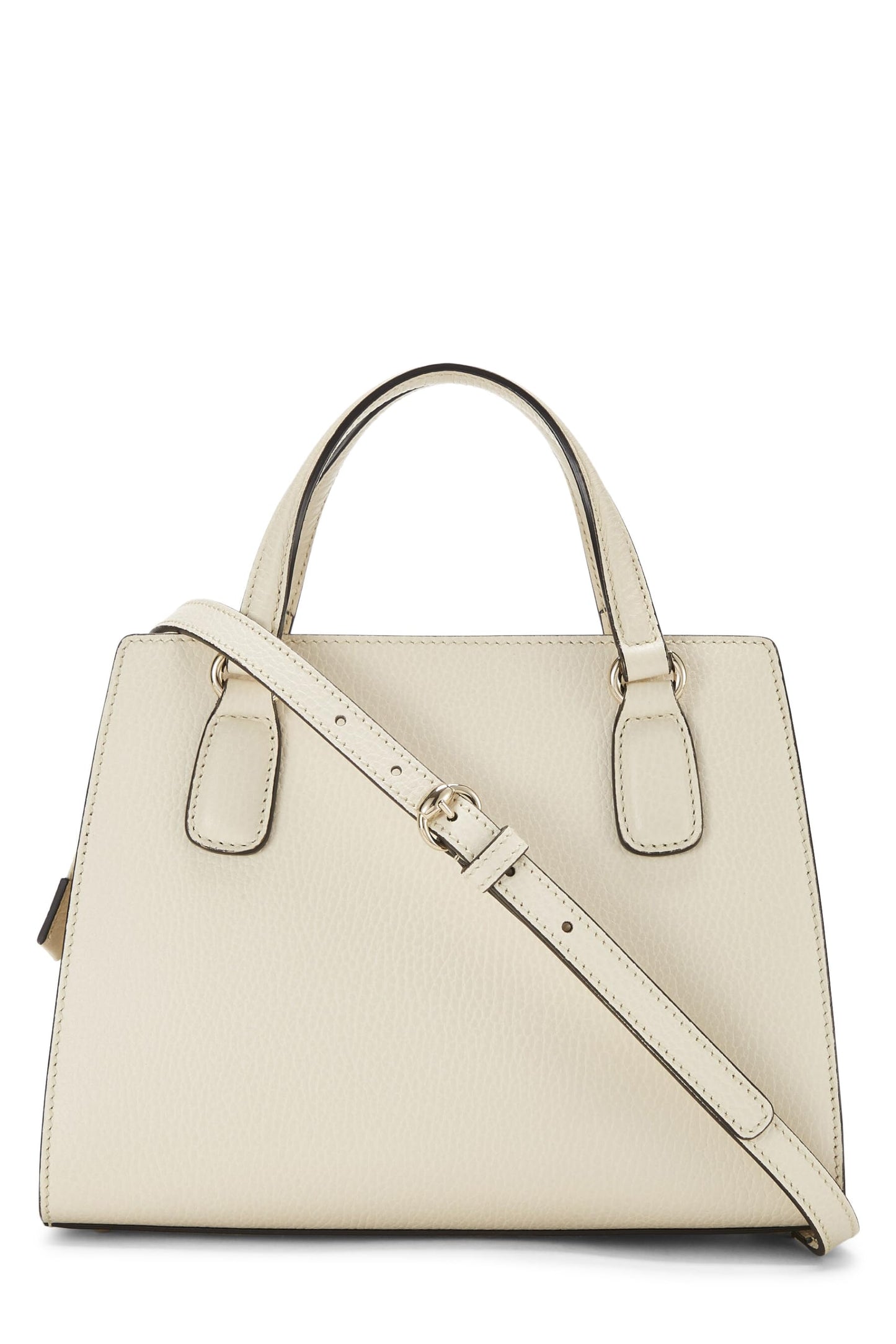 Gucci, Cream Grained Leather Soho Handbag, White