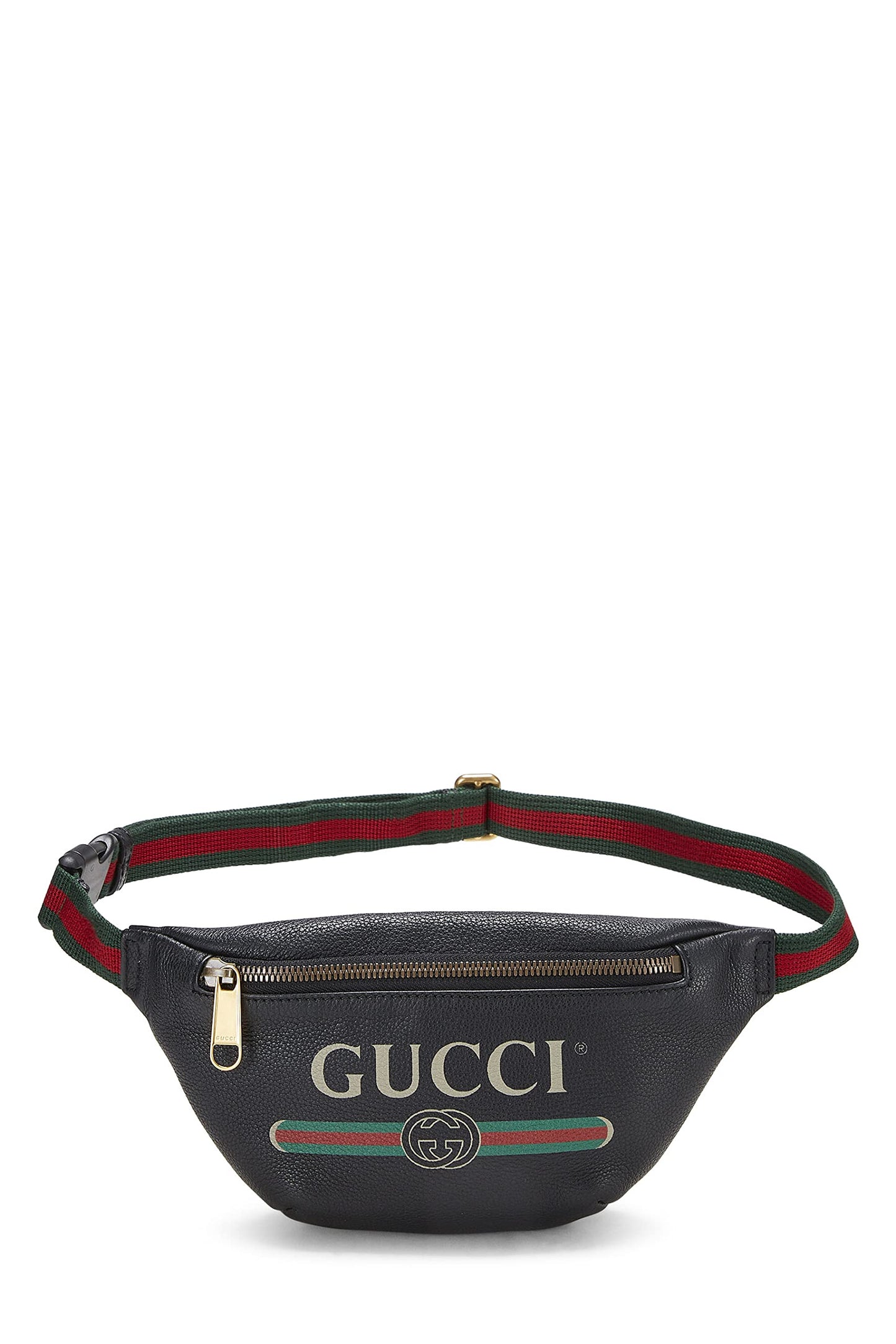 Gucci, Black Leather Logo Web Belt Bag Small, Black