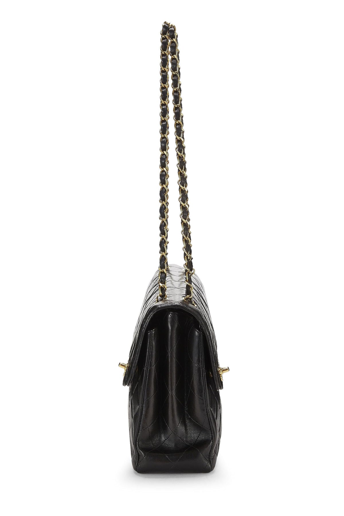 Chanel,  Black Quilted Lambskin Double Sided Classic Flap Jumbo, Black