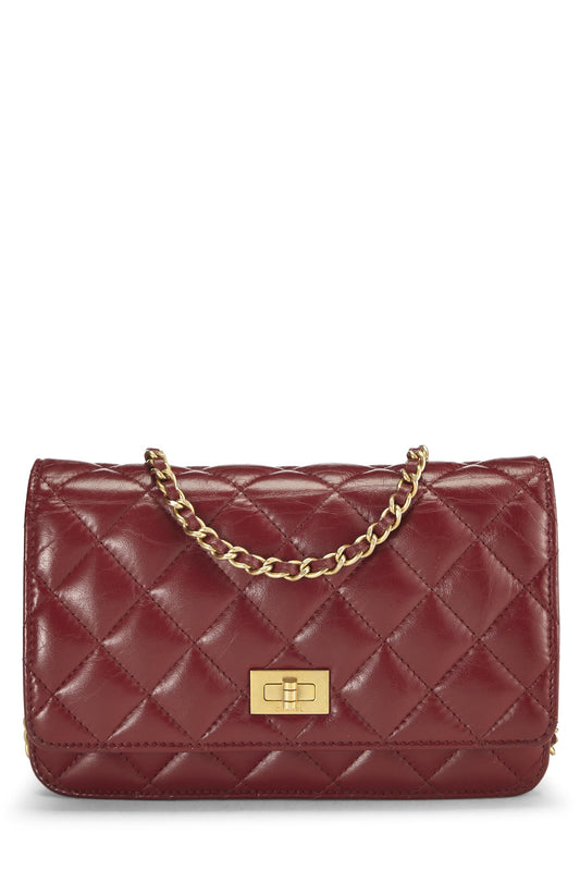 Chanel,  Red Quilted Calfskin Reissue Wallet-On-Chain (WOC), Red