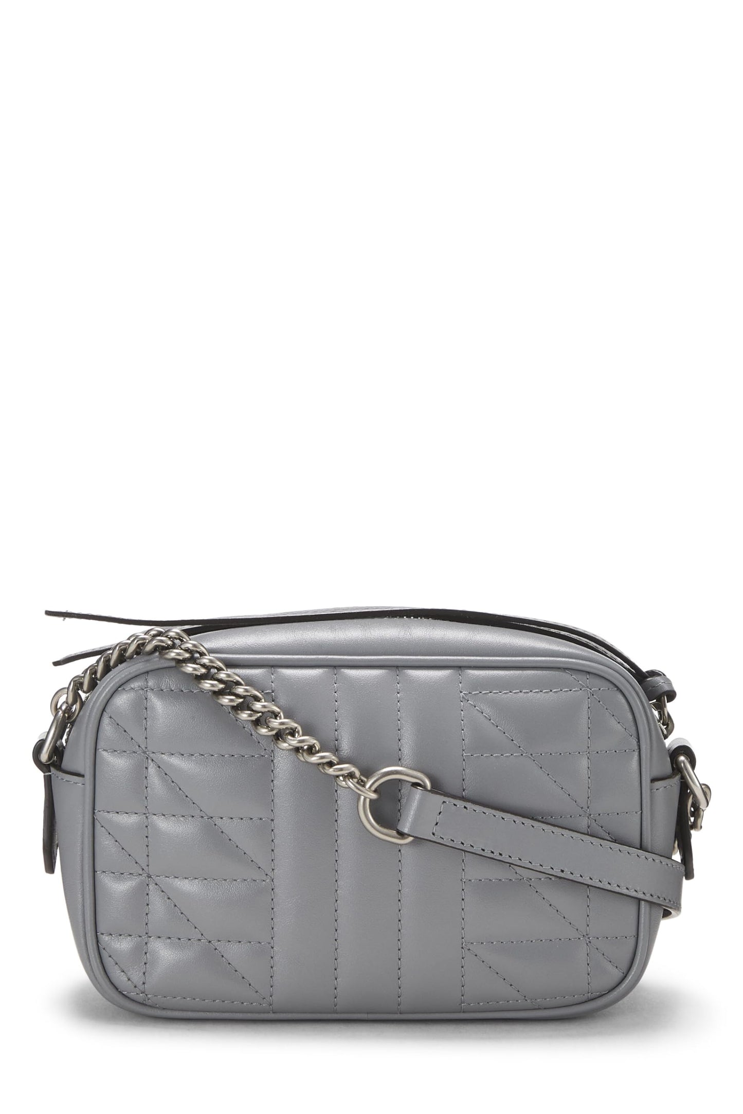 Gucci, Grey Leather GG Marmont Crossbody Mini, Grey