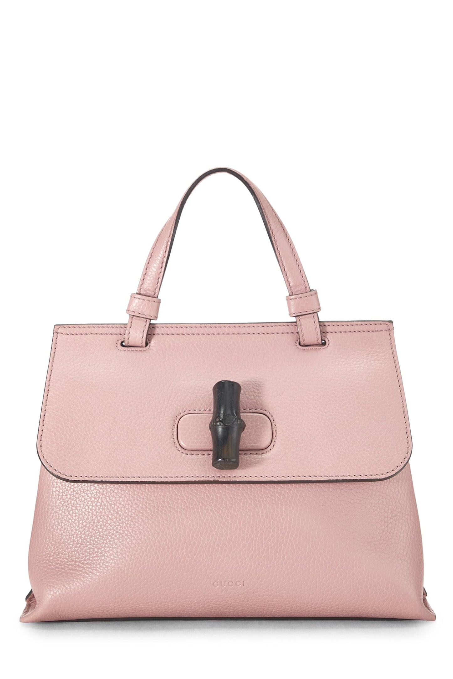 Gucci, Pink Leather Bamboo Daily Handbag Small, Pink