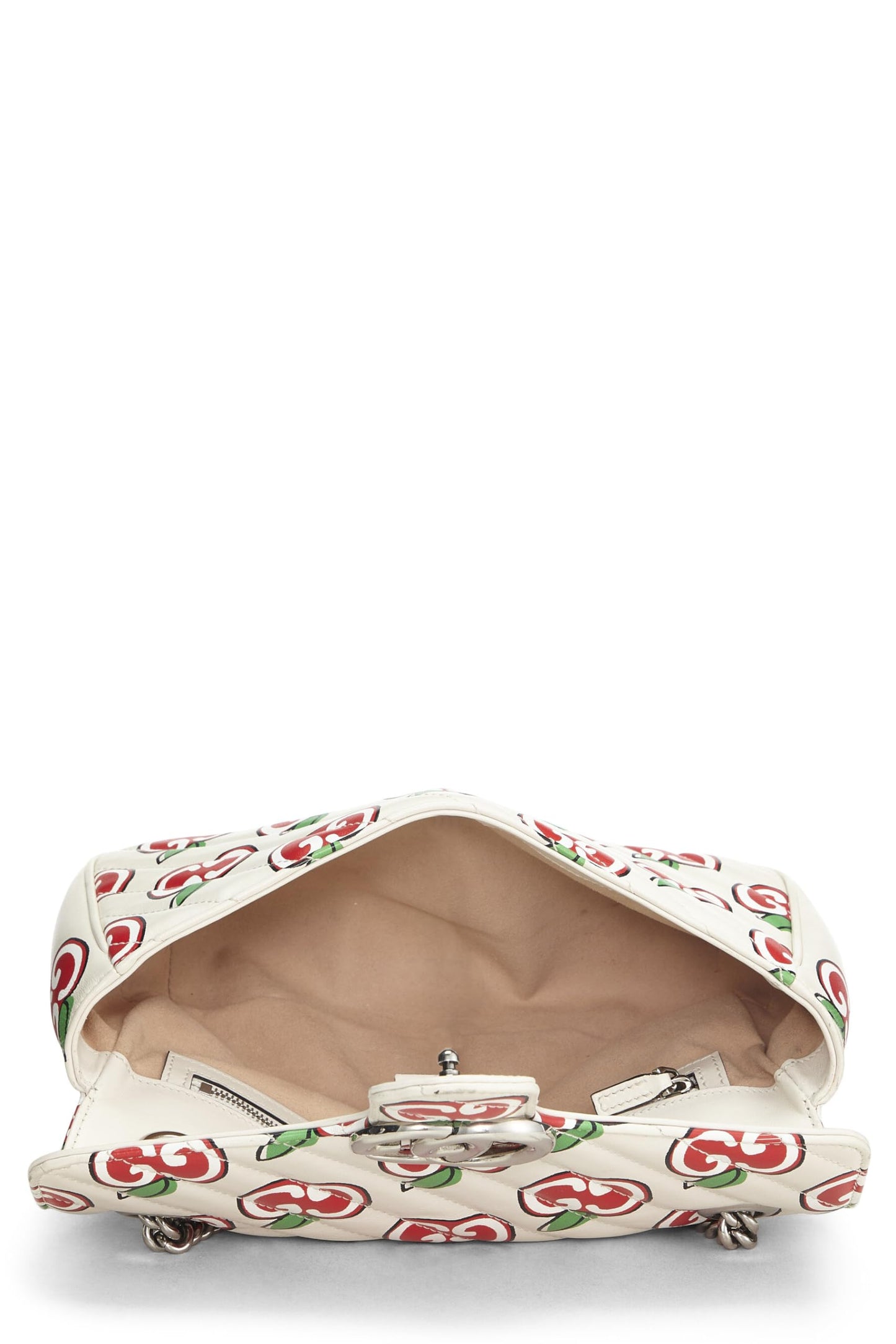 Gucci, White Leather Marmont Apple Shoulder Bag Small, White