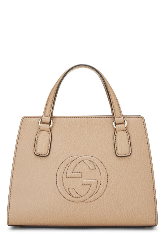 Gucci, Beige Grained Leather Soho Handbag, Beige