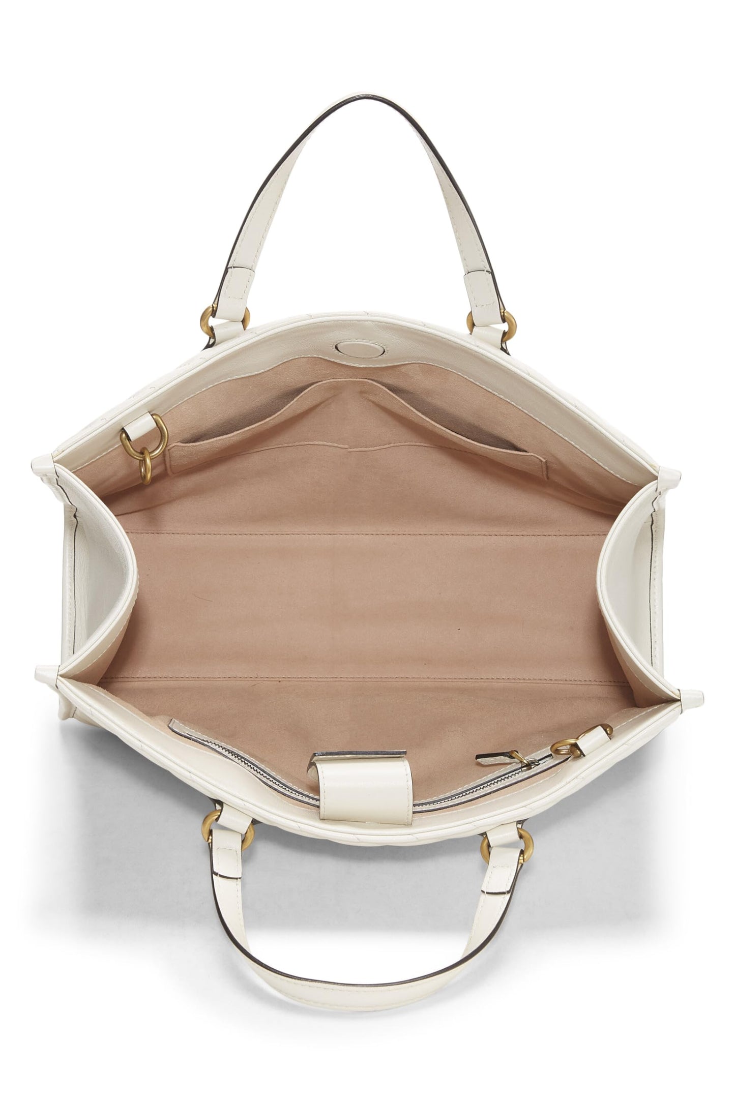 Gucci, Pink Leather GG Marmont Top Handle Bag Small, White