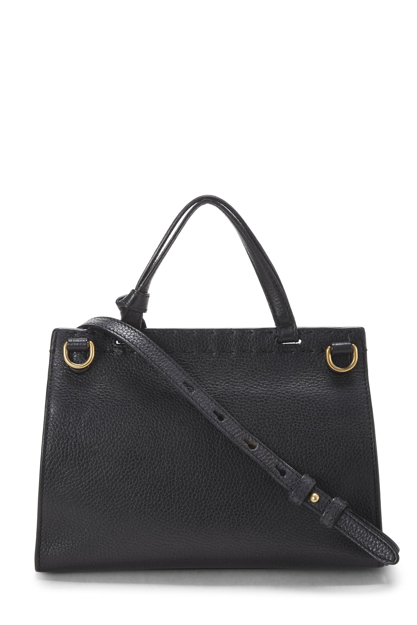 Gucci, Black Leather GG Marmont Top Handle Bag Mini, Black