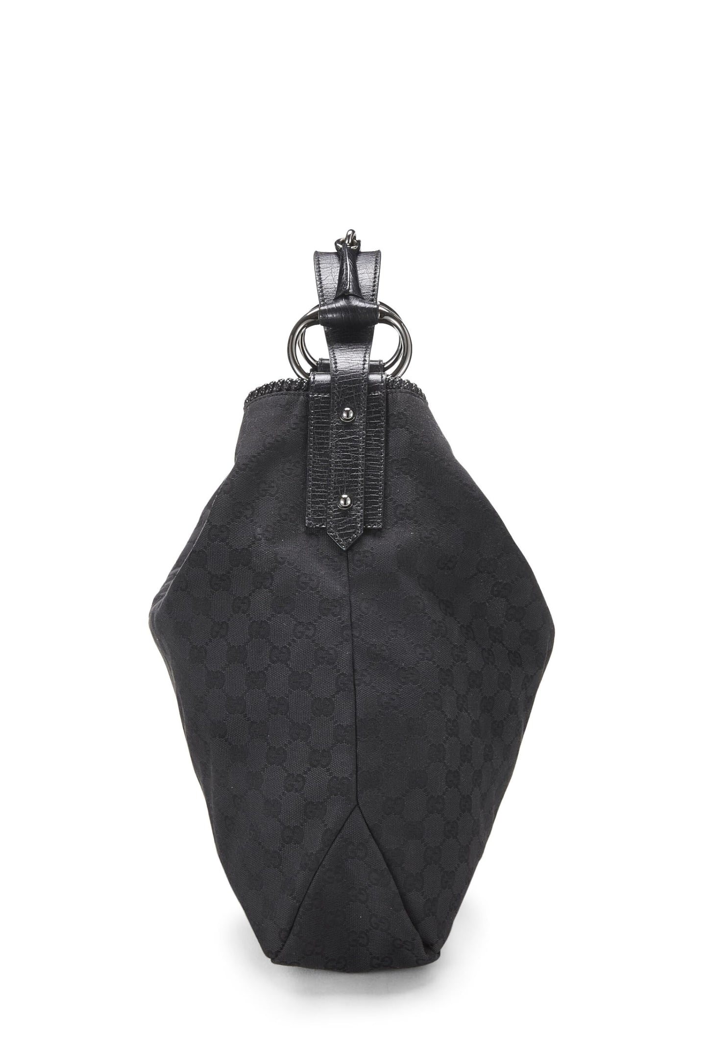 Gucci, Black Original GG Canvas Horsebit Hobo Large, Black
