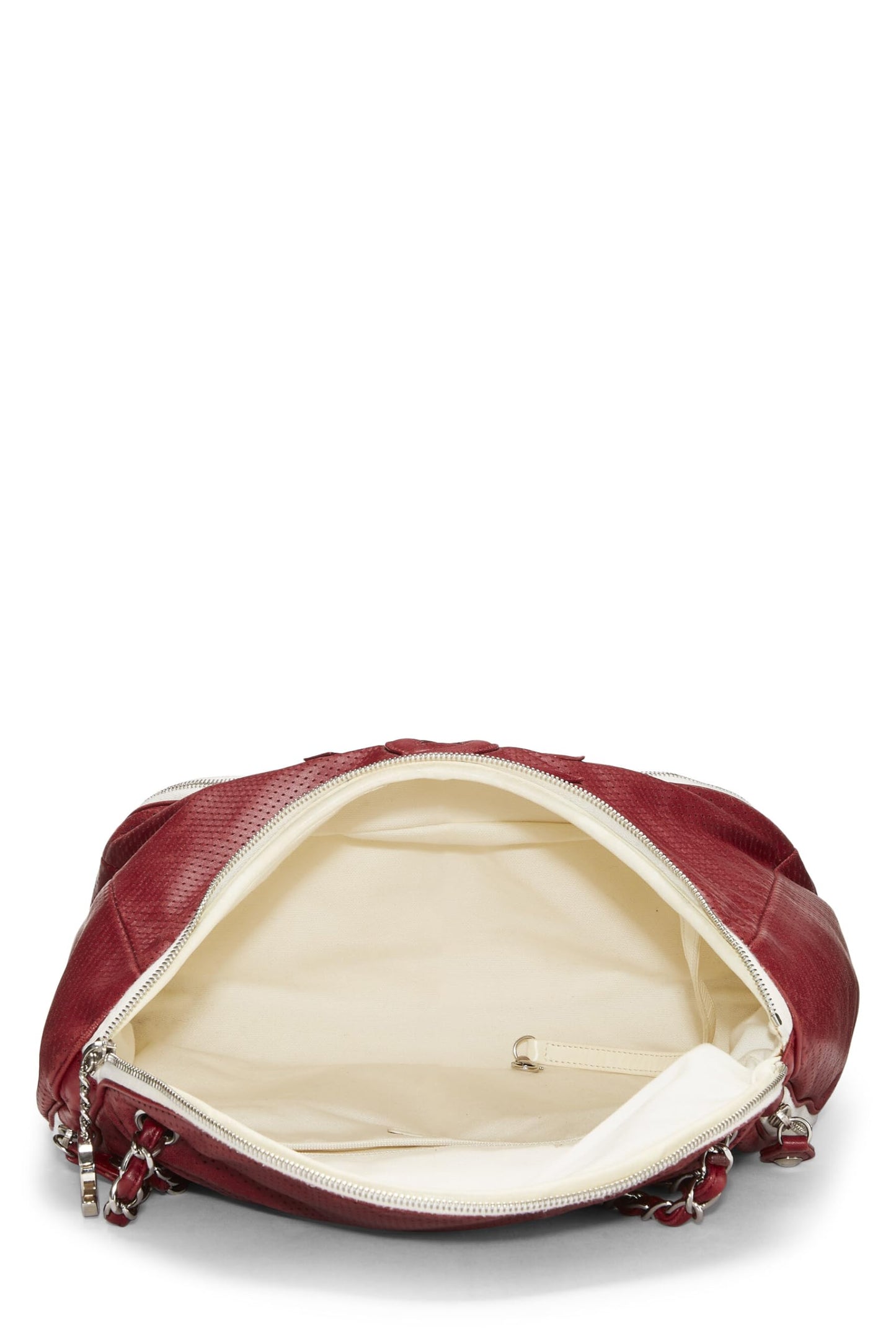 Chanel,  Burgundy Perforated Leather 'CC' Tote, Red