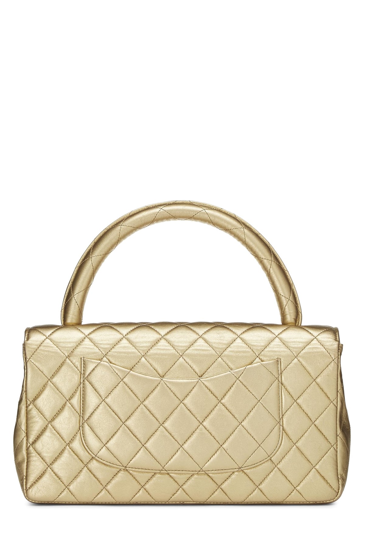 Chanel,  Metallic Gold Quilted Lambskin Kelly Flap Medium, Gold