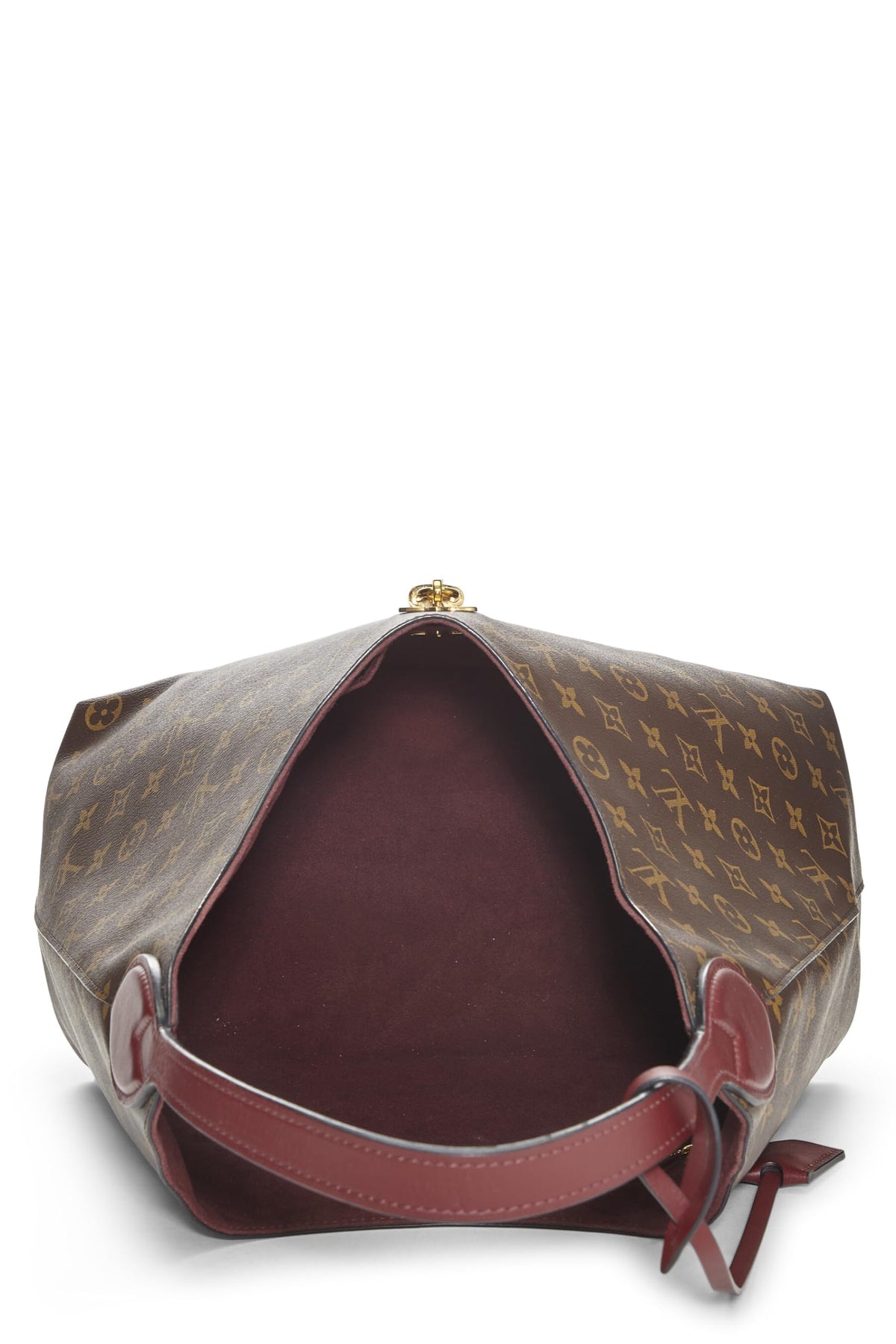 Louis Vuitton,  Burgundy Monogram Flower Hobo, Burgundy