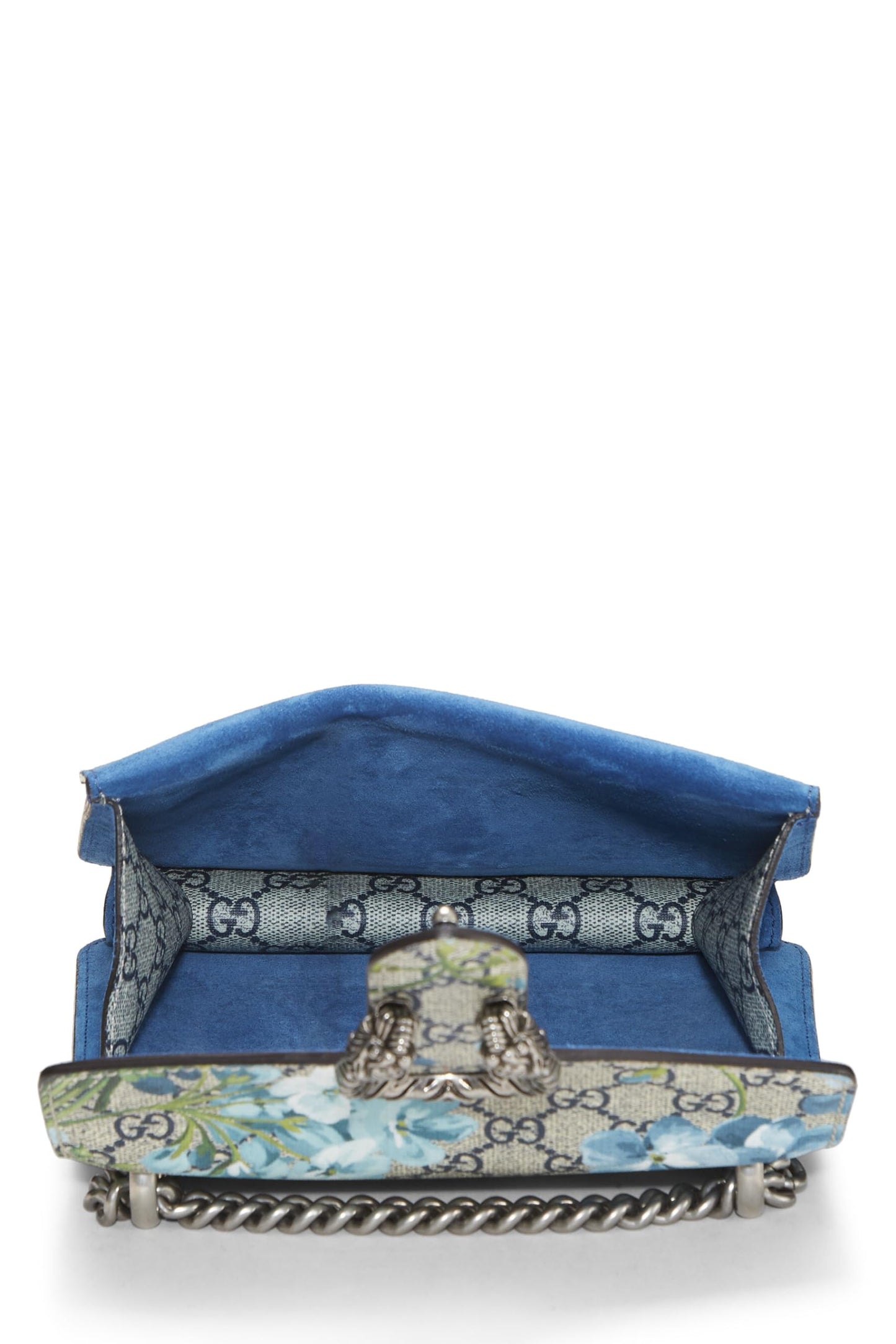 Gucci, Blue GG Blooms Supreme Canvas Dionysus Shoulder Bag Mini, Blue
