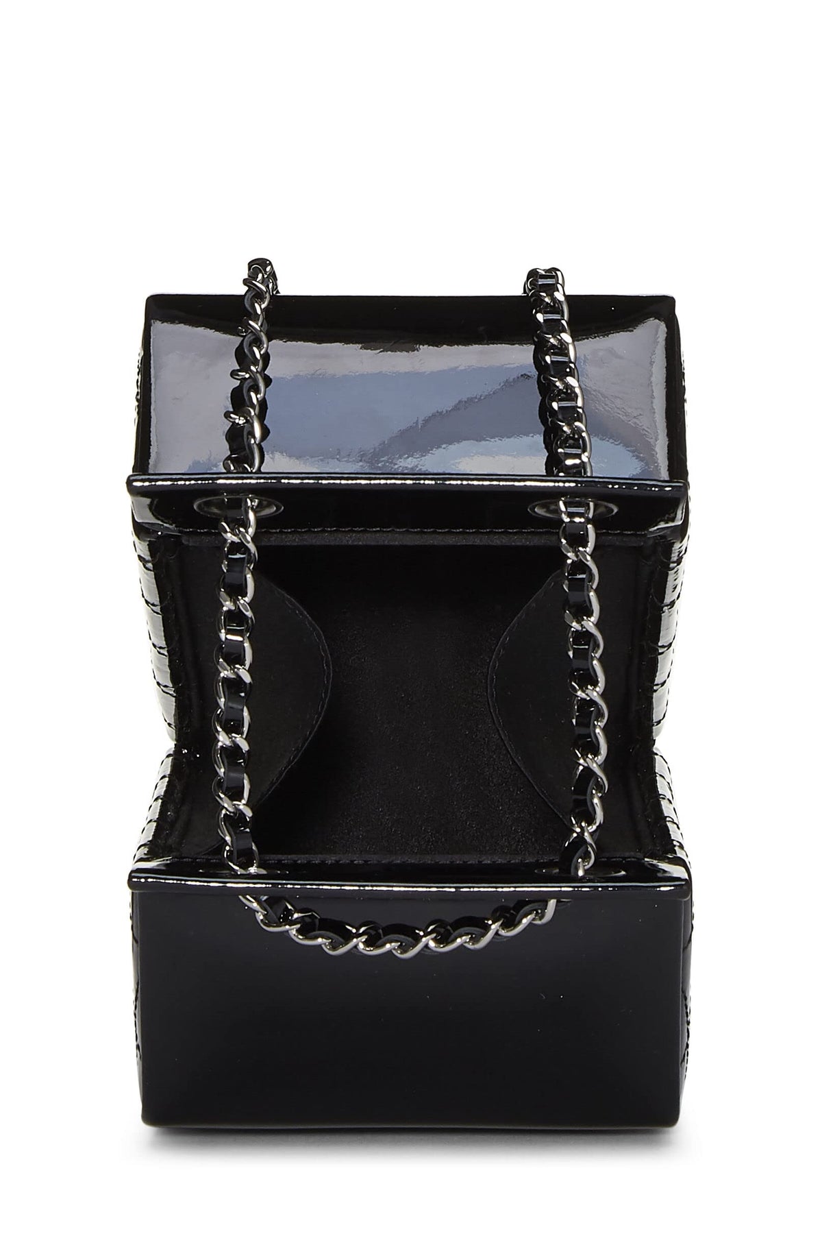 Chanel,  Black Patent Leather Milk Carton Bag, Black