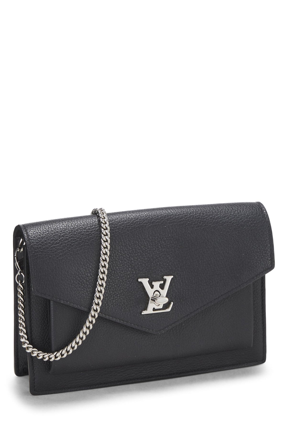 Louis Vuitton,  Black Leather My Lockme Chain Bag BB, Black