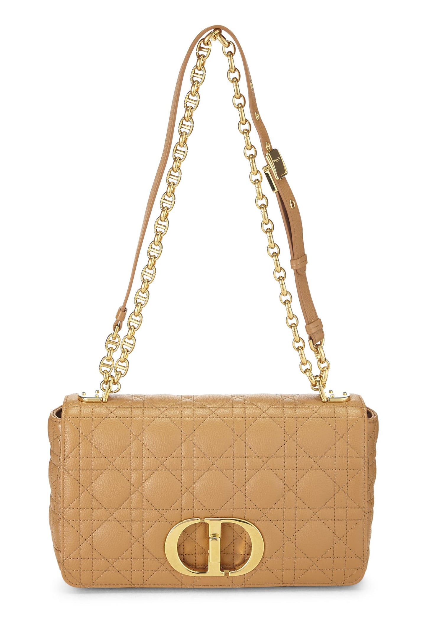Dior,  Brown Cannage Calfskin Caro Bag Medium, Brown