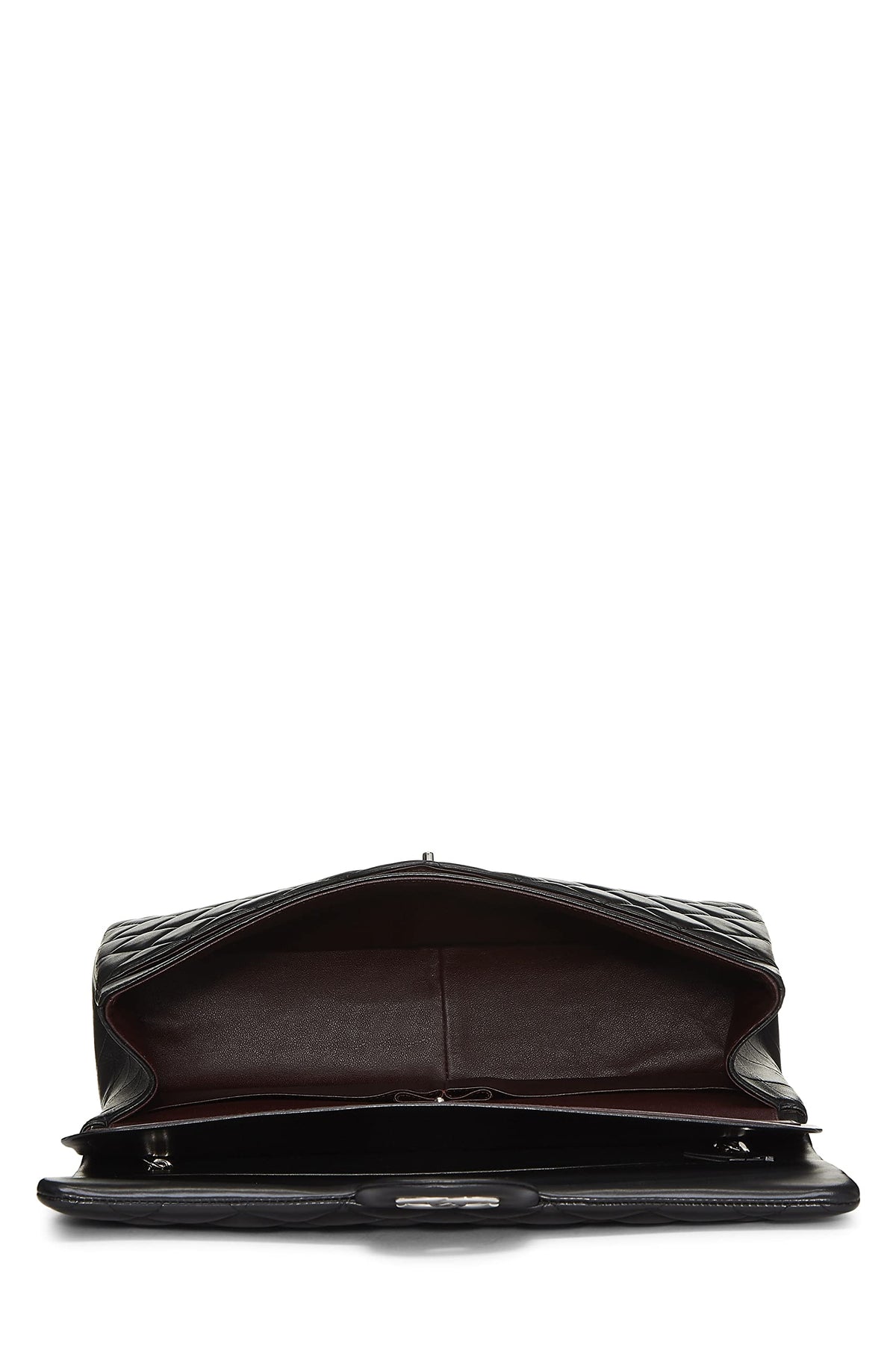 Chanel,  Black Quilted Lambskin New Classic Double Flap Maxi, Black