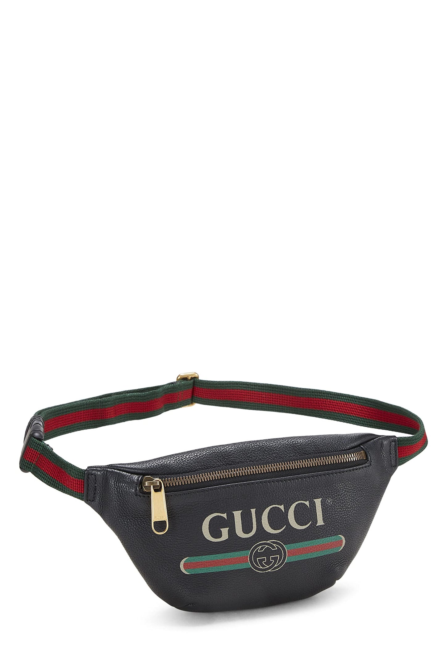 Gucci, Black Leather Logo Web Belt Bag Small, Black