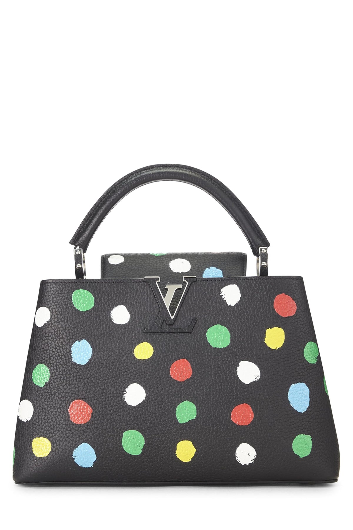 Louis Vuitton,  LV x YK Black & White Taurillon Capucines MM, Black