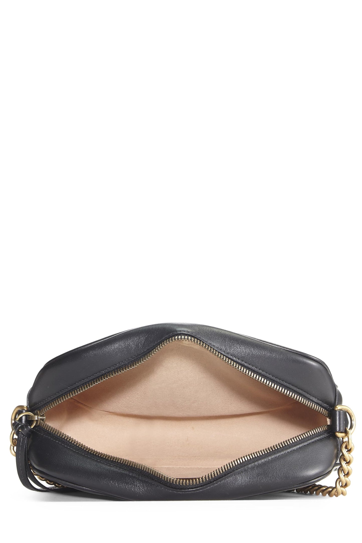 Gucci, Black Leather GG Marmont Crossbody, Black