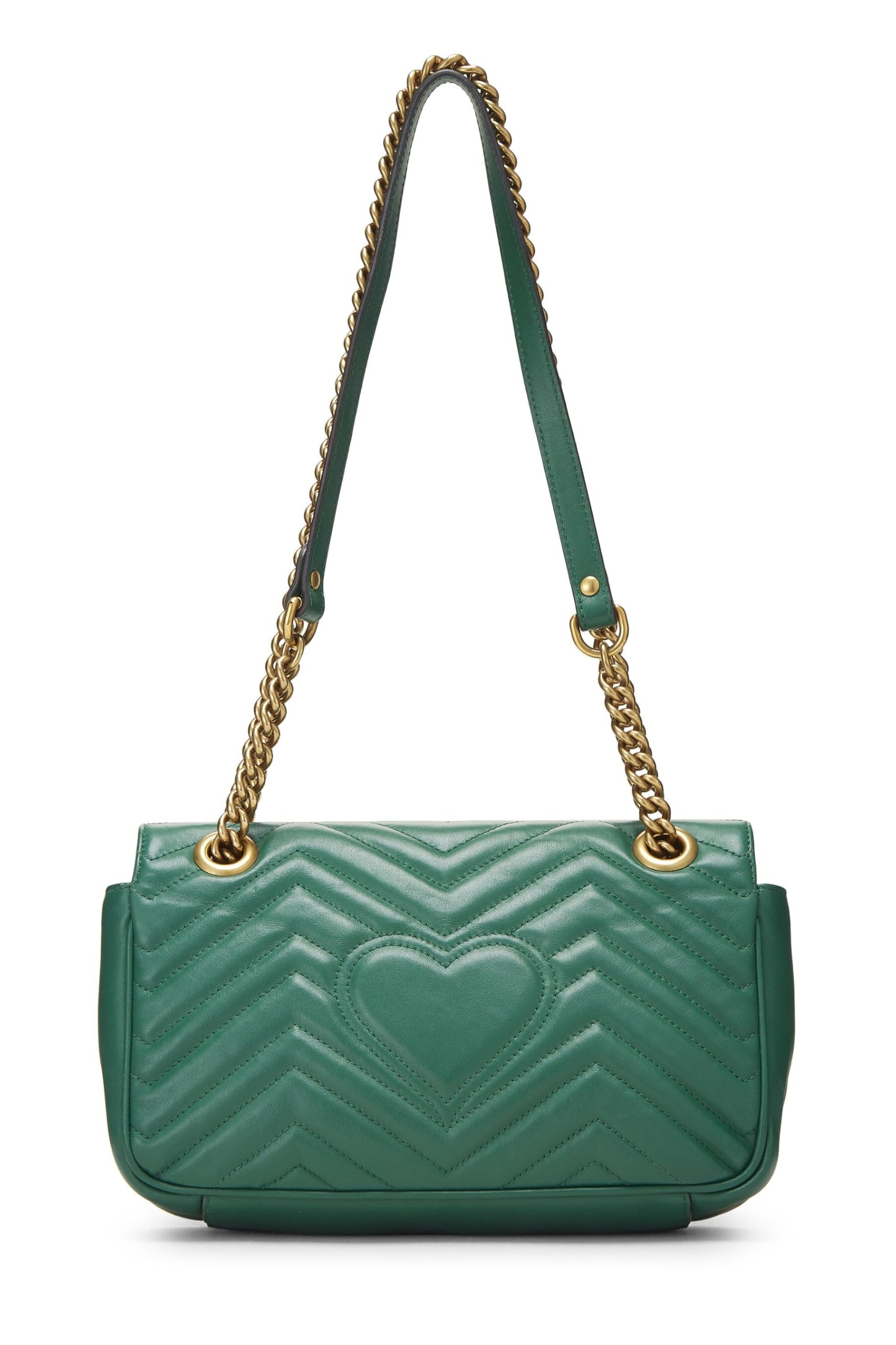 Gucci, Green Leather GG Marmont Shoulder Bag Small, Green
