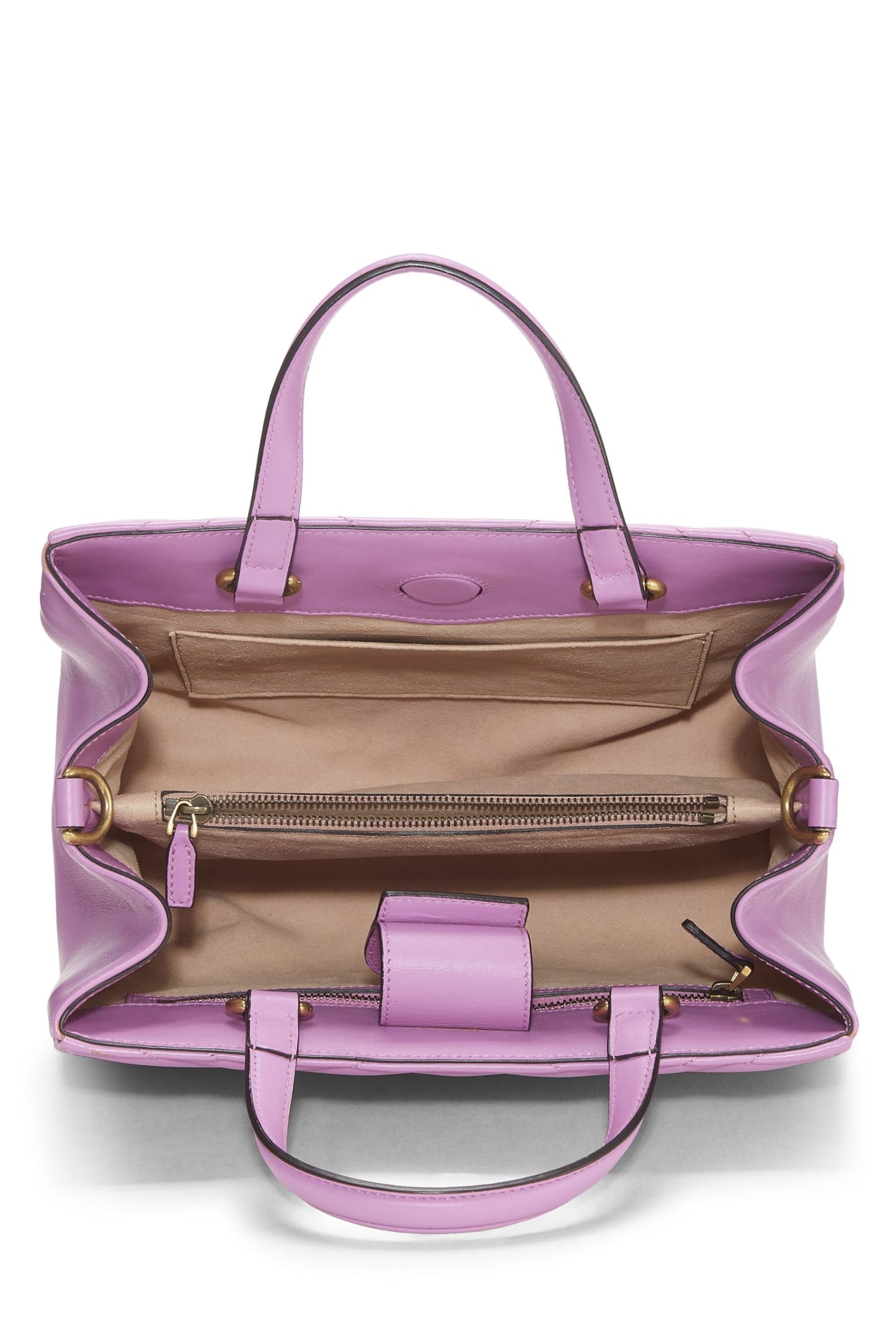 Gucci, Pink Leather GG Marmont Top Handle Bag Small, Pink