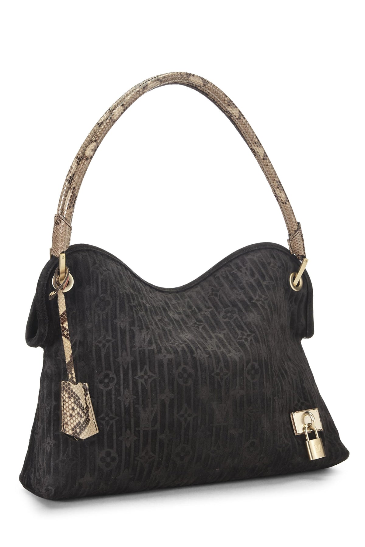 Louis Vuitton,  Black Suede Whisper PM, Black