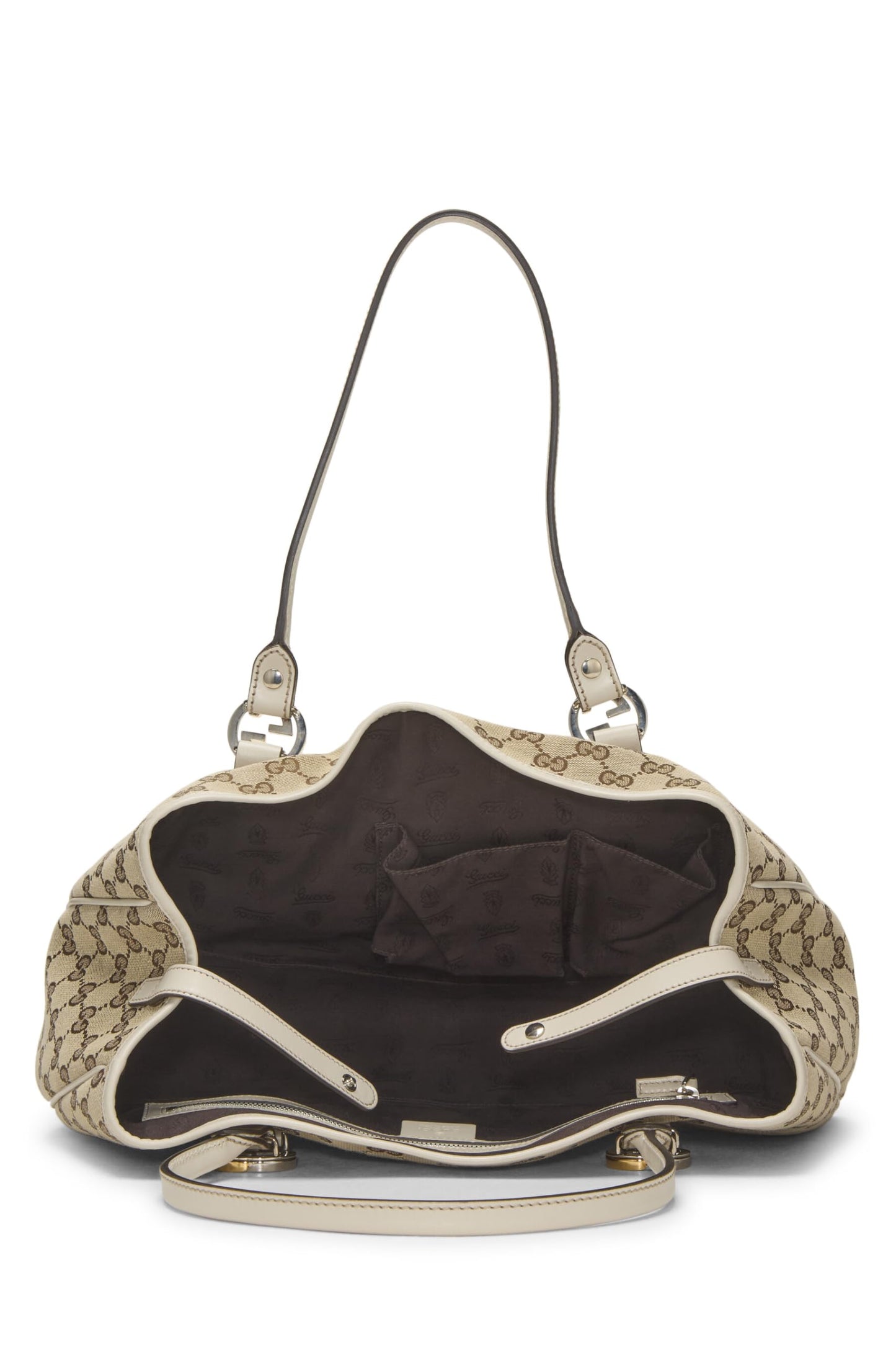 Gucci, White Original GG Canvas Twins Tote, White