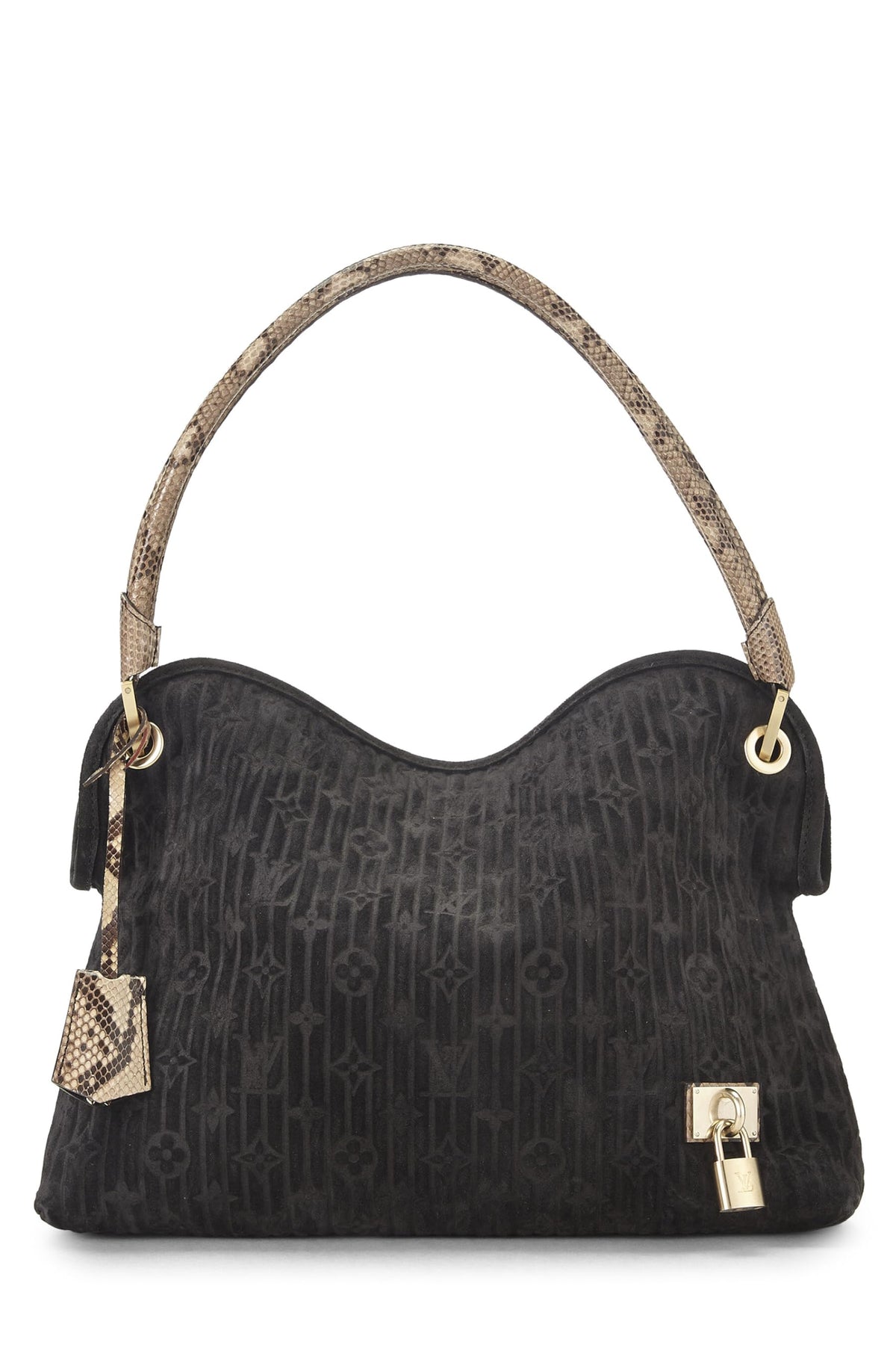 Louis Vuitton,  Black Suede Whisper PM, Black