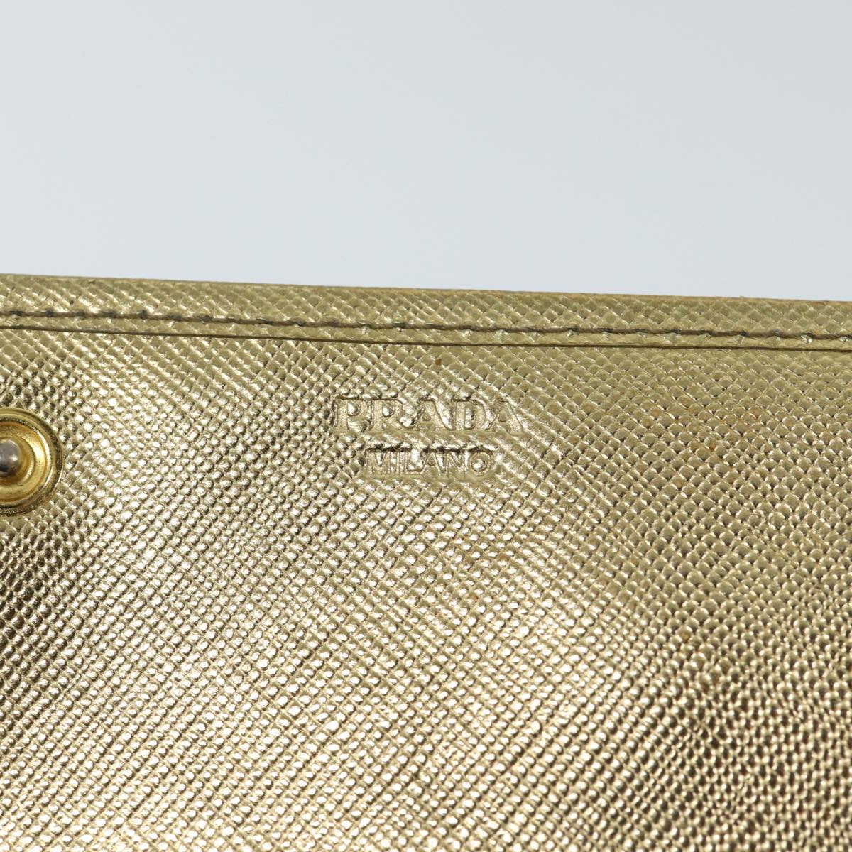 PRADA Safiano leather Long Wallet Gold Tone Auth 72010