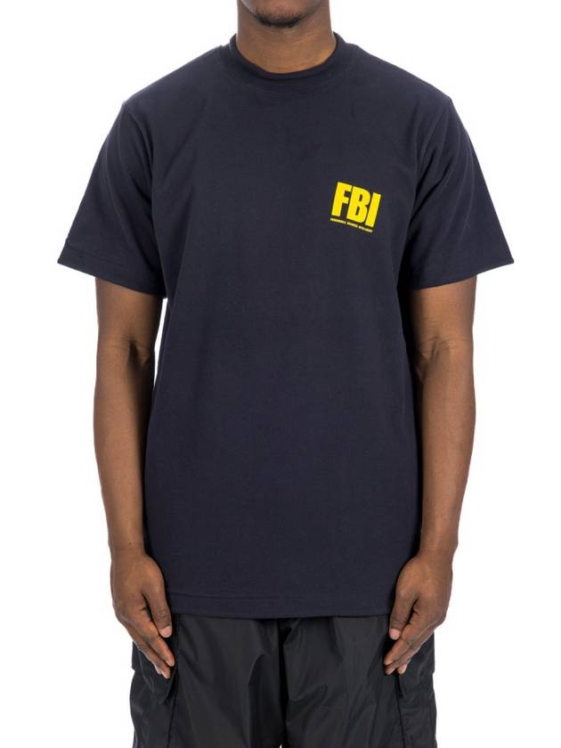 Luxury Balenciaga  FBI Print Reversible Short Sleeve T-Shirt Navy