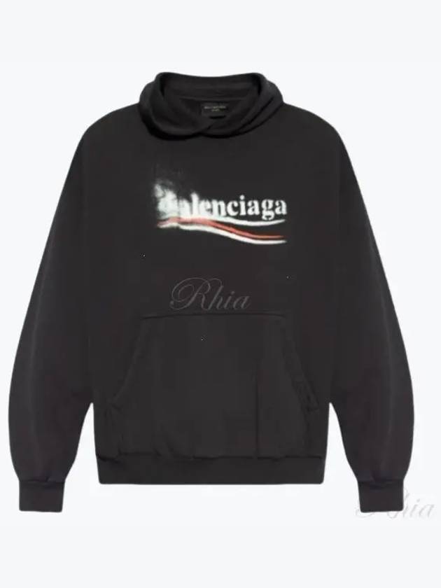 Luxury Balenciaga  Political Stencil Medium Fit Hoodie Black