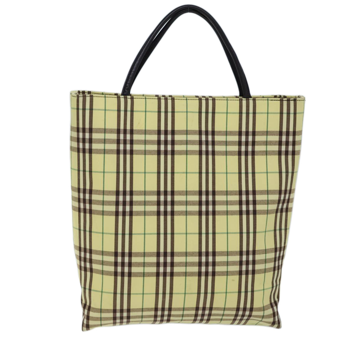 BURBERRY Nova Check Tote Bag Nylon Yellow Auth 72168