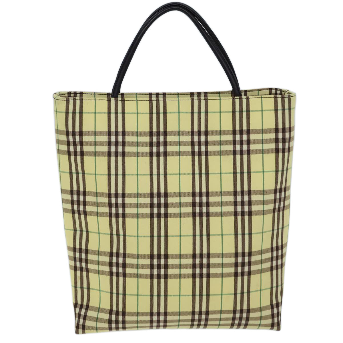 BURBERRY Nova Check Tote Bag Nylon Yellow Auth 72168