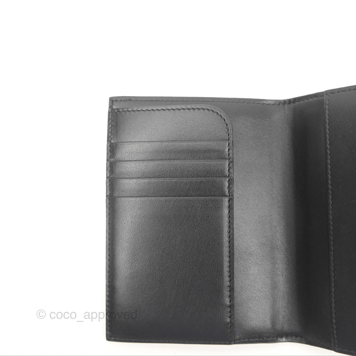 Celine Passport Cover Triomphe Canvas Black Calfskin