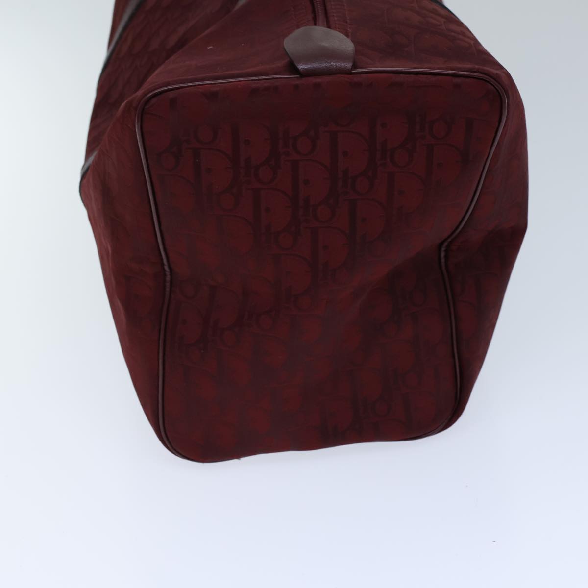 CHRISTIAN DIOR Trotter Canvas Boston Bag Red Auth 72428