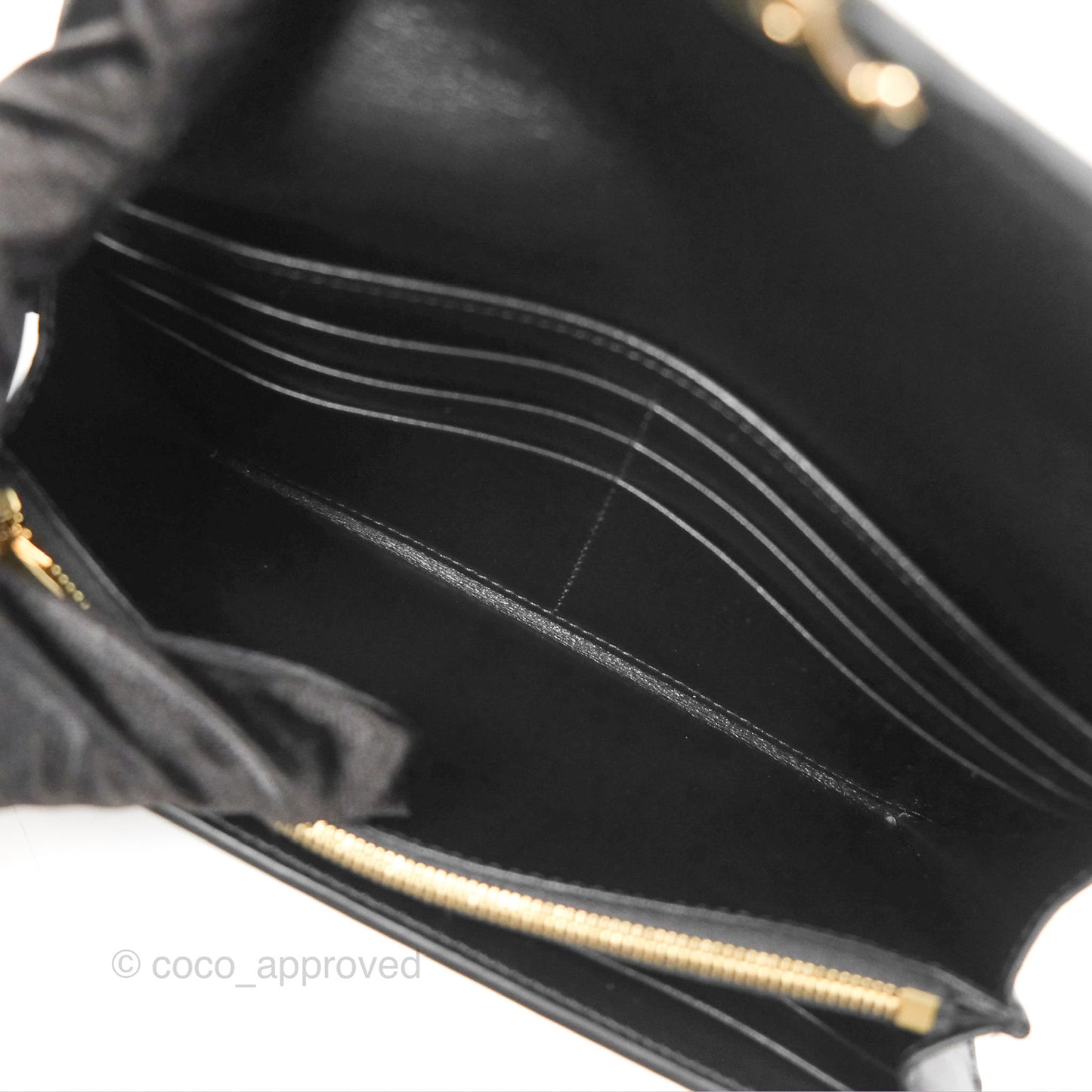 Celine Large Wallet Triomphe in Shiny Calfskin Black Gold Hardware