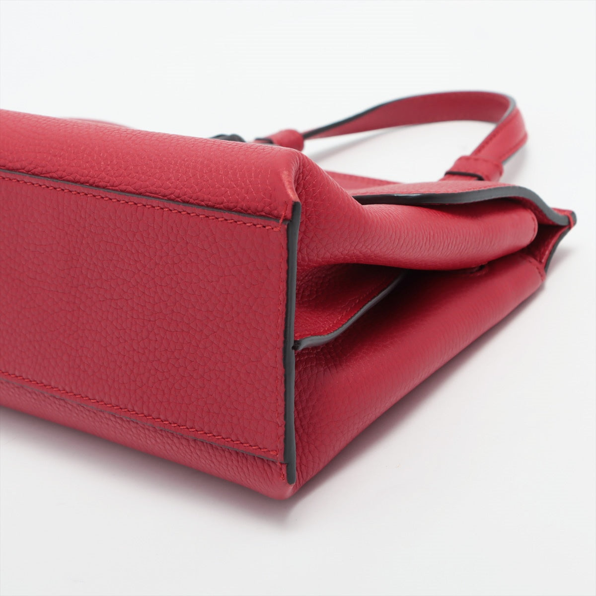 Gucci Bamboo  Leather 2WAY Handbag Red 370831