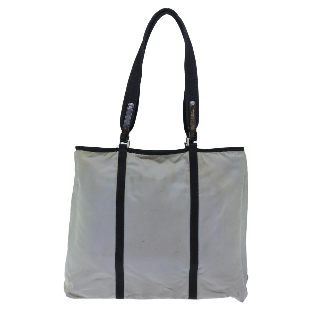PRADA Tote Bag Nylon Gray Auth 72560