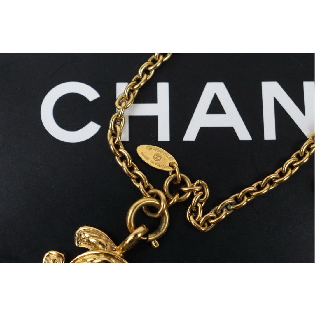 Very Good ( Rank A) ｜ CHANEL Coco Mark 24K Gold Plated Necklace｜W24121301