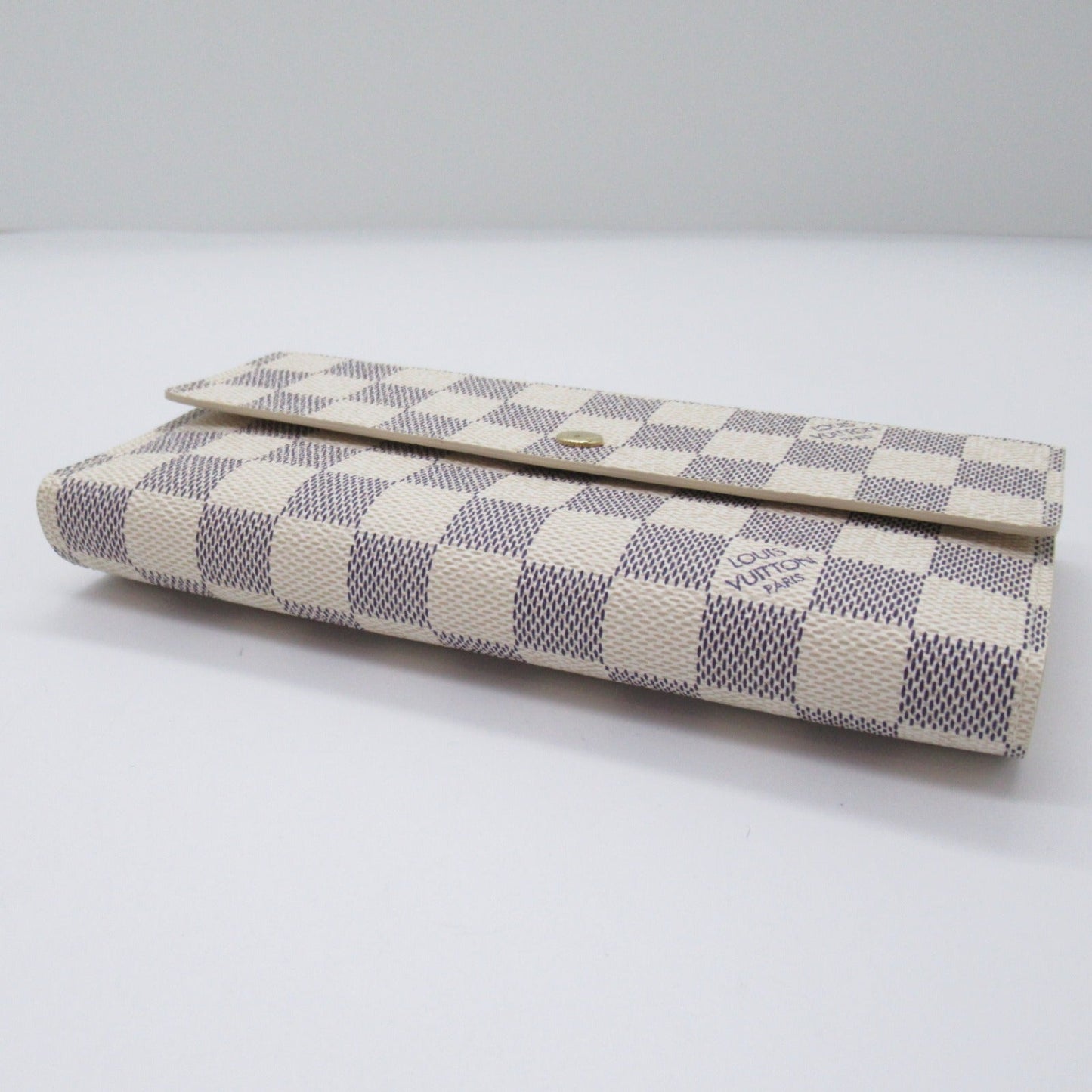 Louis Vuitton Portefolio International Three Fold Wallet Wallet PVC Coated Canvas Damier Azur  Ivory N61732